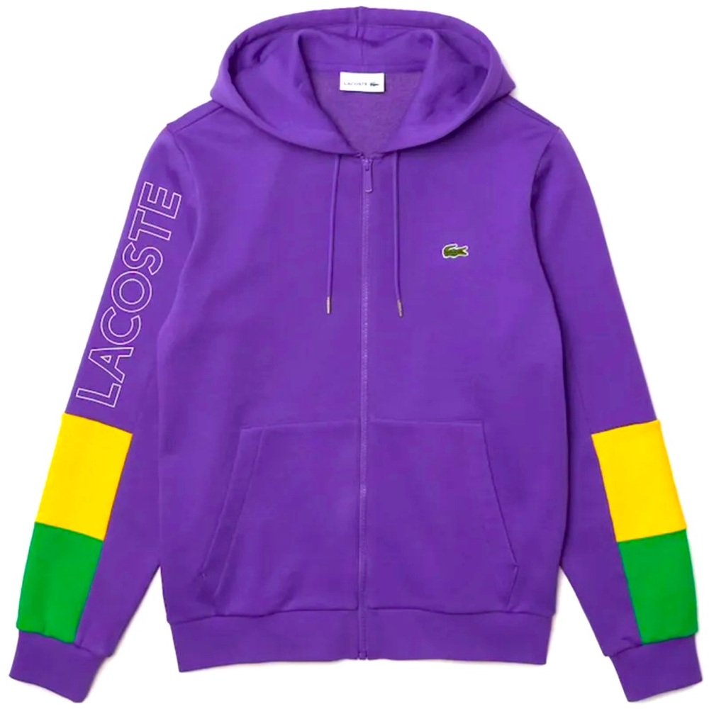 Lacoste Hooded Colorblock Fleece Zip Hoodie. Worn twice